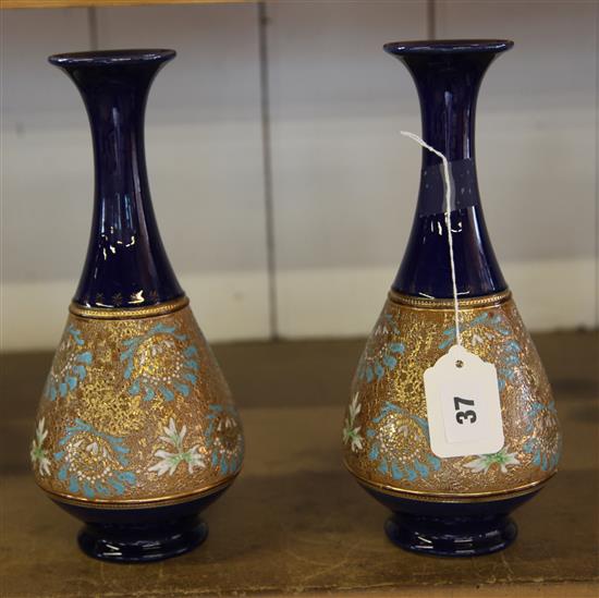 A pair of Doulton Slaters Patent vases